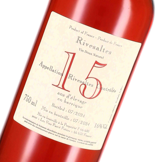 Rivesaltes 15 Ans dAge Ambré, Vin doux naturel, VINS PARCÉ FRÈRES, Banyuls sur mer