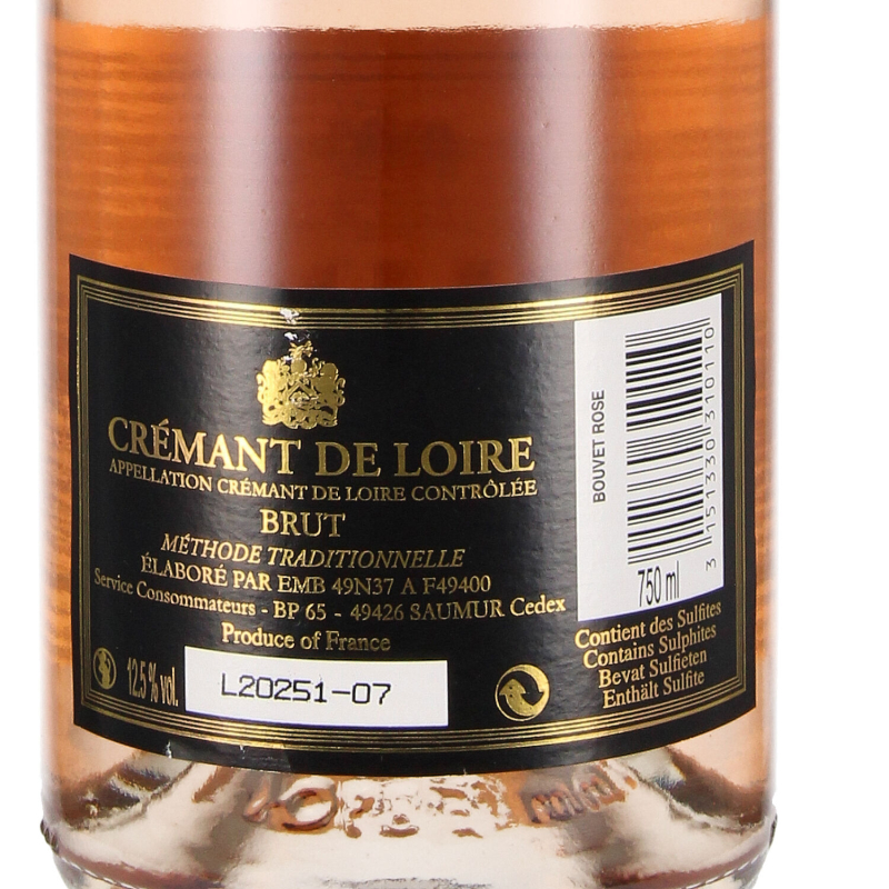 Rosé Ladubay Loire Bouvet AOC brut, Crémant de