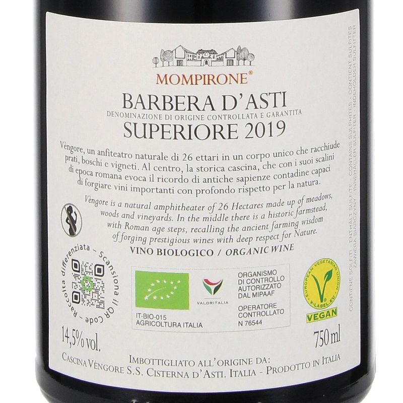 2019 Barbera d`Asti Superiore DOCG “Mompirone