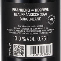 2020 Blaufränkisch Eisenberg DAC Reserve, Weingut Krutzler, Südburgenland