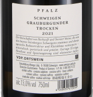 2021 Grauburgunder Schweigen trocken; Weingut Jülg, Pfalz