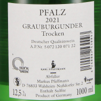 2021 Grauburgunder Selection Walsheimer Silberberg trocken, Weingut Karl Pfaffmann, Pfalz