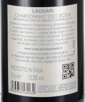 2021 Chardonnay Sicilia DOC "Laudàri", Baglio del Cristo di Campobello