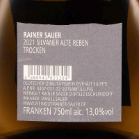 2021 Silvaner Alte Reben "Escherndorfer Lump" trocken, VDP.Erste Lage, Weingut Rainer Sauer, Franken