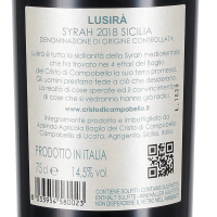 2019 Lusirà Syrah Sicilia DOC; Baglio del Cristo di Campobello