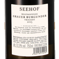 2023 Grauer Burgunder "Vom Kalkstein" trocken, Weingut Seehof/Florian Fauth, Rheinhessen