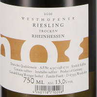 2021 Riesling trocken "Vom Kalkstein", Weingut Seehof/Florian Fauth, Rheinhessen