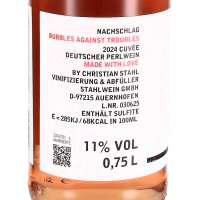 Nachschlag Bubbles against troubles Rosé Deutscher Perlwein trocken; Winzerhof Stahl, Franken