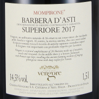 2017 Barbera d`Asti Superiore DOCG “Mompirone Magnum, Cascina Vengore