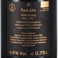2018 Riesling brut "36" Magnum, Weingut Frank John/ Hirschhorner Weinkontor