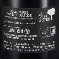 2021 Rouge Cerise IGP Pays d’Hérault, Domaine La Croix Gratiot