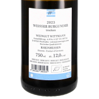 2023 Weisser Burgunder; Wittmann, Westhofen/Wonnegau