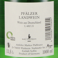 Pfälzer Landwein LITER, Karl Pfaffmann, Pfalz