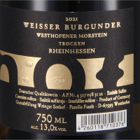 2021 Weisser Burgunder R Morstein, Seehof / Florian Fauth, Westhofen, Rheinhessen