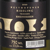 2020 Riesling M, Seehof / Florian Fauth, Westhofen, Rheinhessen