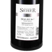 2021 Grüner Veltliner NEUE ZEIT No. 7 Reserve; Weingut Wolfgang Seher, Weinviertel