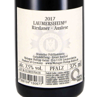 2017 Rieslaner Auslese edelsüß HALBE FLASCHE; Weingut Philipp Kuhn, Pfalz