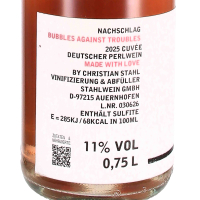 Bubbles against troubles [Nachschlag] ROSÉ 2025, Deutscher Perlwein trocken; Winzerhof Stahl, Franken