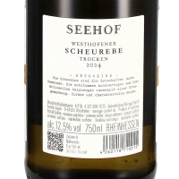 2024 Scheurebe "Vom Kalkstein" trocken, Weingut Seehof/Florian Fauth, Rheinhessen