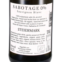 KTCN Sabotage Sauvignon Blanc 0,00% Landwein Österreich (Naturwein), Katharina Tinnacher & Christoph Neumeister, Südsteiermark